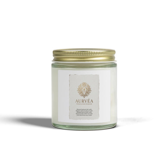 Coconut Apricot Scented Candle (4oz & 9oz) - Natural Apricot Coconut Wax Jar
