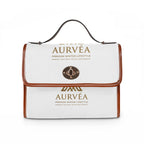 Aurvéa Logo Canvas Bag — Waterproof Leather-Trim Handbag