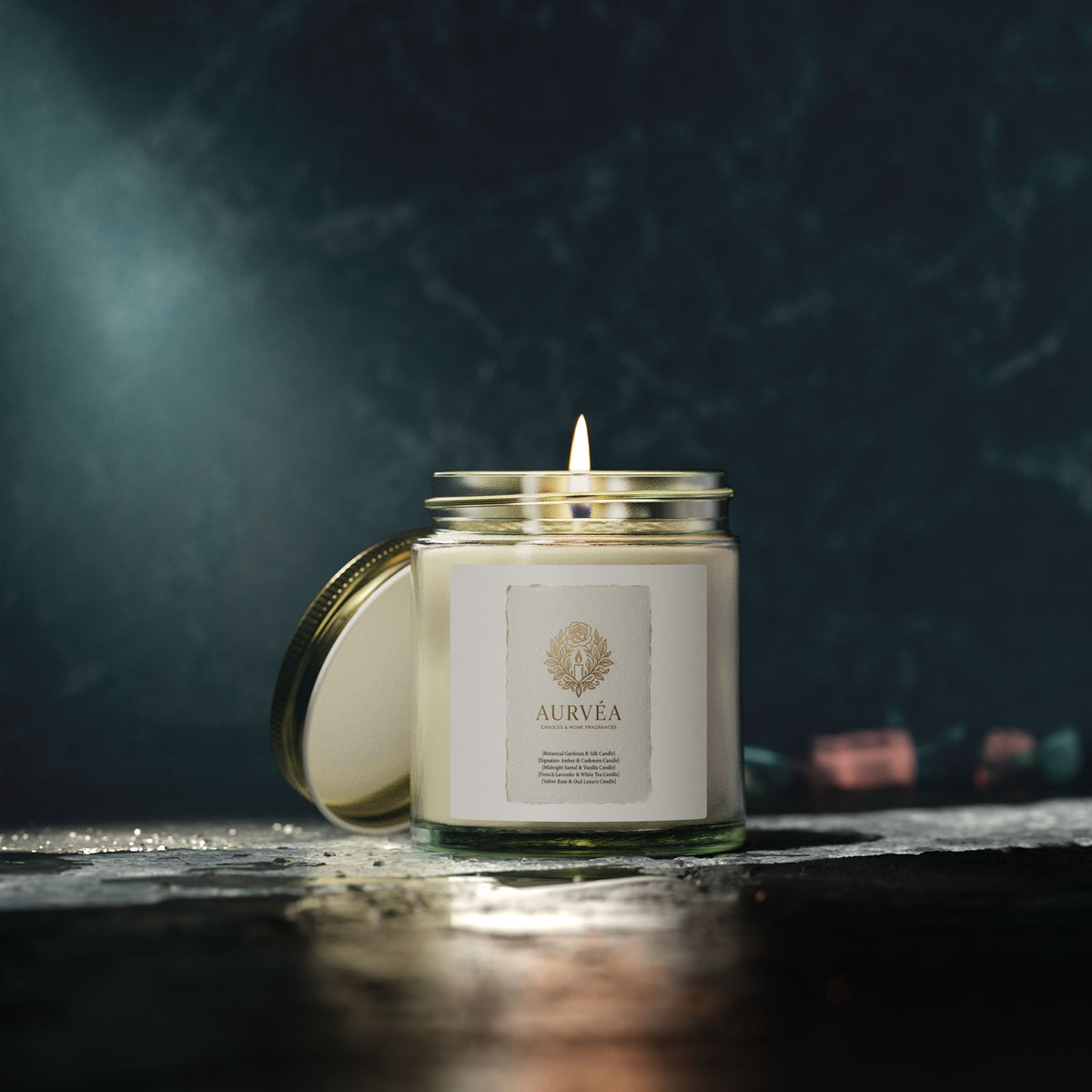 Coconut Apricot Scented Candle (4oz & 9oz) - Natural Apricot Coconut Wax Jar