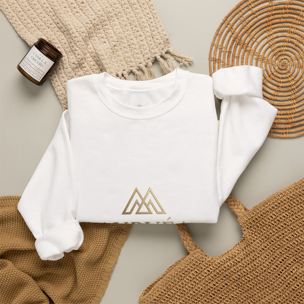 AURVÉA Logo Crewneck Sweatshirt — Minimal Luxury Brand Pullover