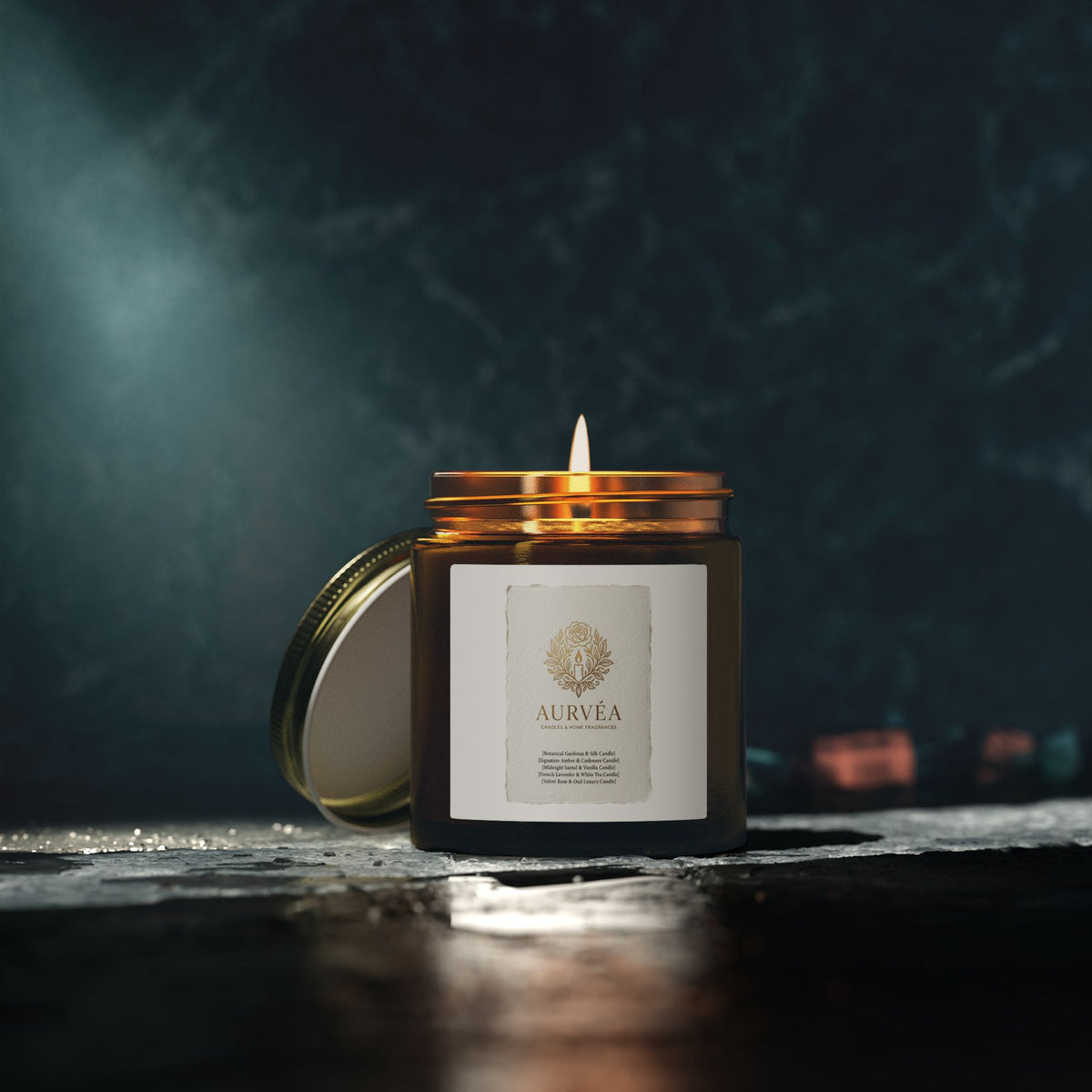 Coconut Apricot Scented Candle (4oz & 9oz) - Natural Apricot Coconut Wax Jar