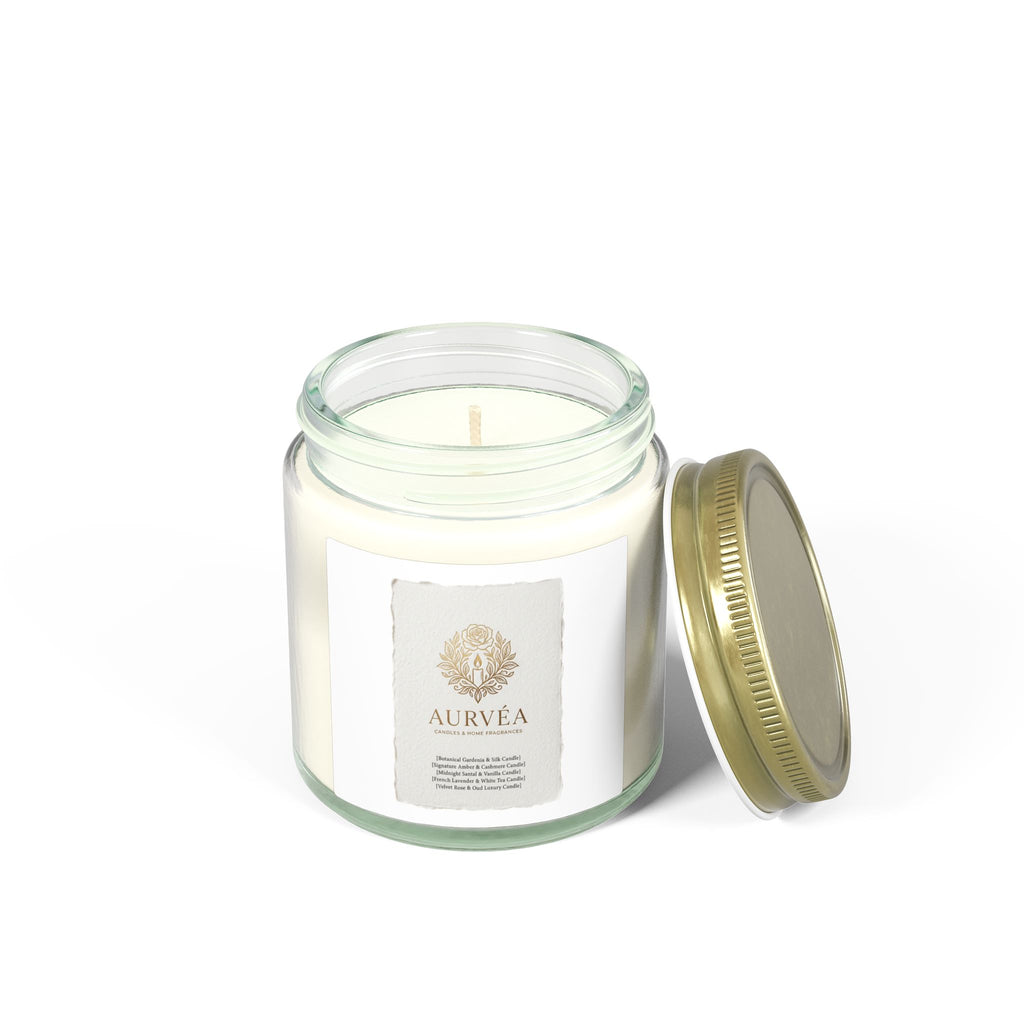 Coconut Apricot Scented Candle (4oz & 9oz) - Natural Apricot Coconut Wax Jar