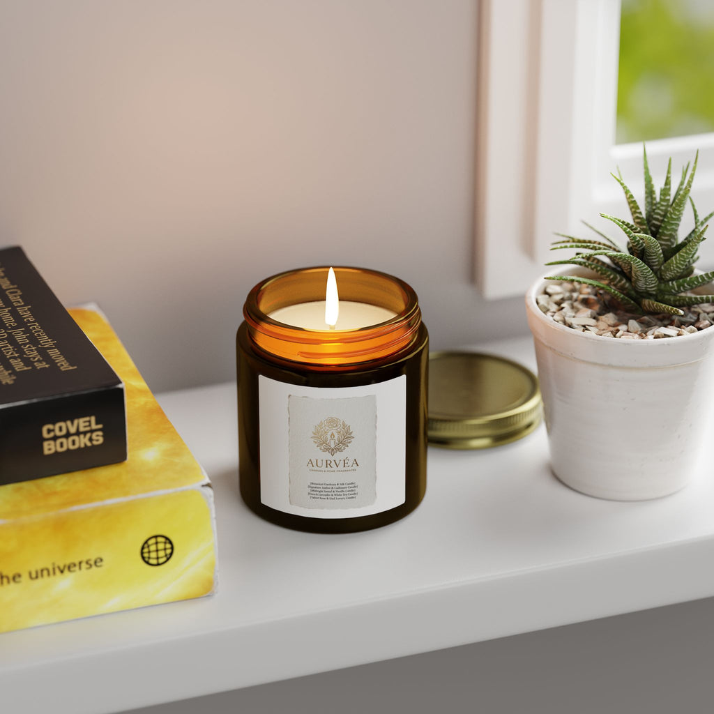 Coconut Apricot Scented Candle (4oz & 9oz) - Natural Apricot Coconut Wax Jar