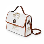 Aurvéa Logo Canvas Bag — Waterproof Leather-Trim Handbag