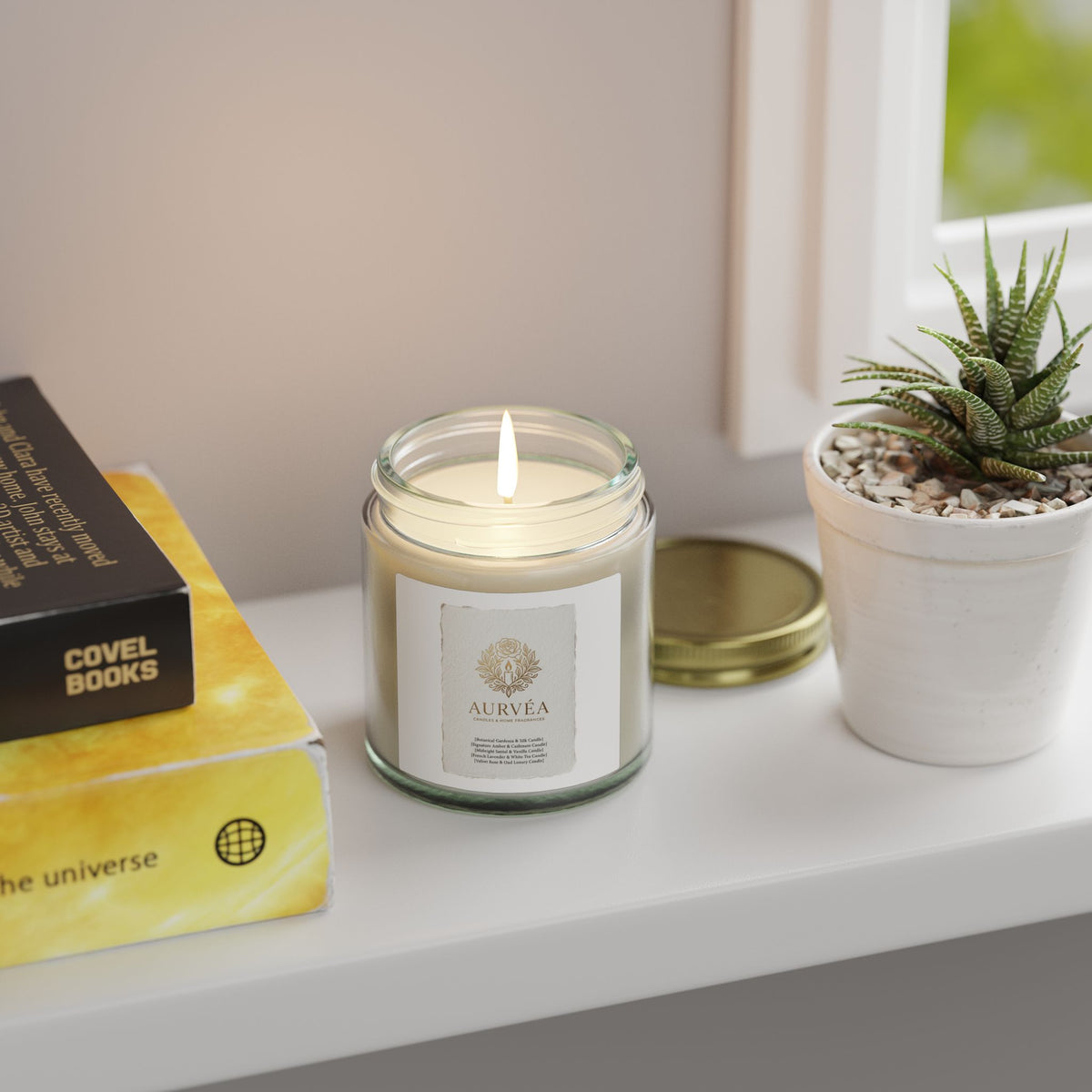 Coconut Apricot Scented Candle (4oz & 9oz) - Natural Apricot Coconut Wax Jar